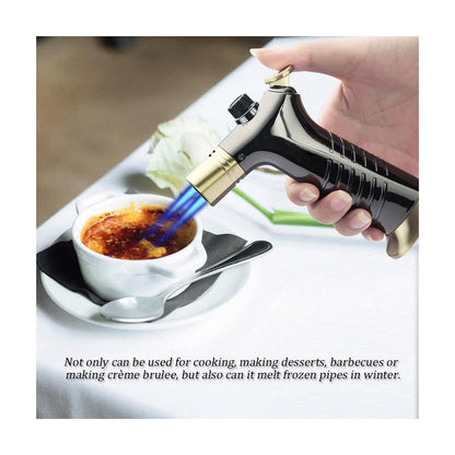 Honest Blue flame direct-into-fire lighter, metal nozzle is safe and durable, jet-type windproof double flame lighter, adjustable flame, rechargeable butane, easy to carry, gift for men