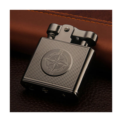 Honest Metal Vintage Kerosene Lighter, Classic Soft Flame Lighter, Push to Ignite, Exquisite Craftsmanship, Reusable, Cigar Candle, Gift Box Packaging, Men's Gift