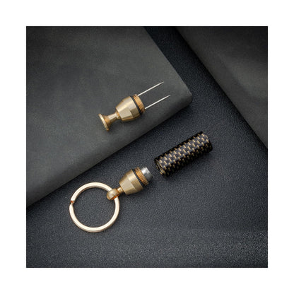 Honest Solid Brass 2-in-1 Cigar Punch Cutter Cigar Needle with Keychain, Cigar Draw Enhancer, Premium Cigar Accessories Tool