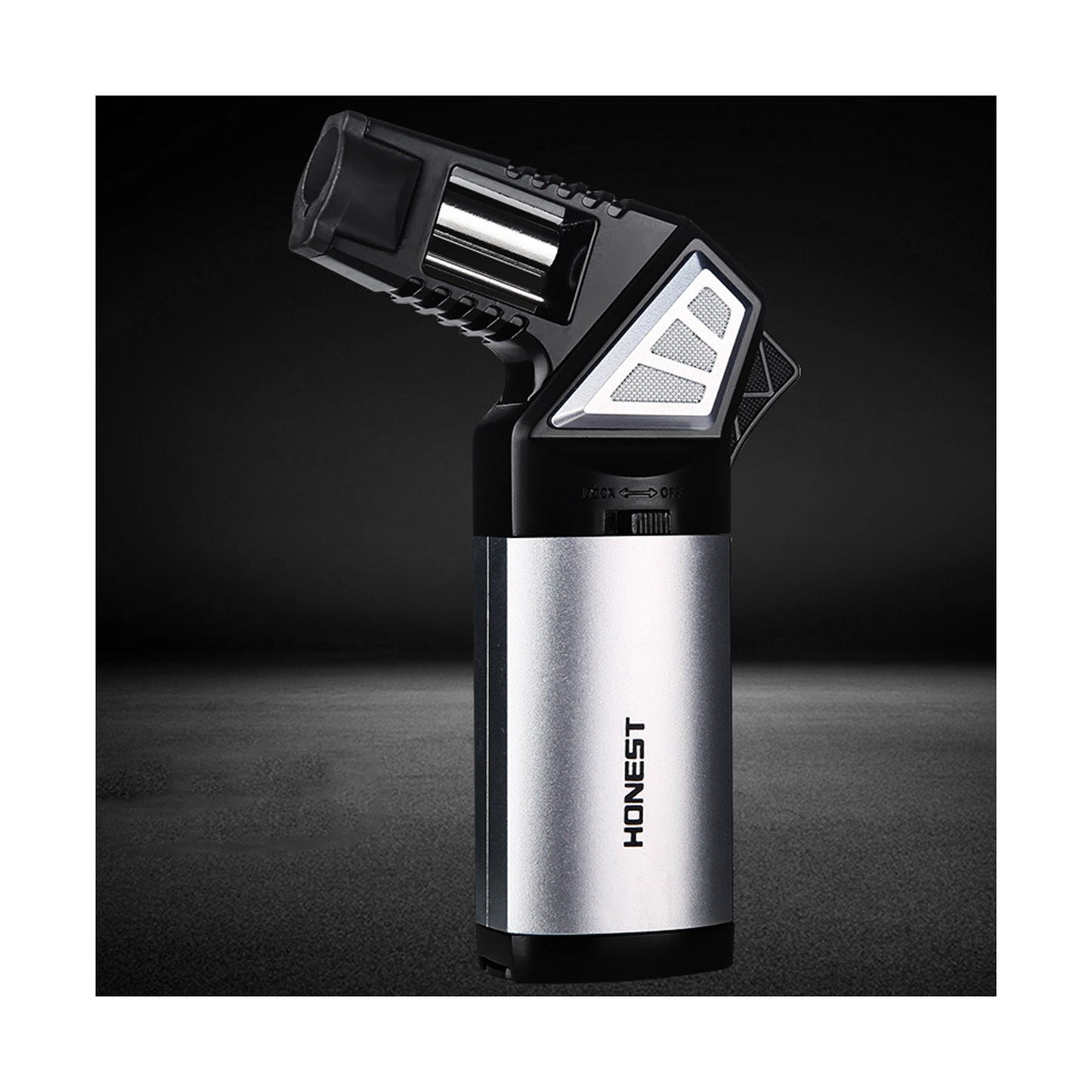 Honest Butane Torch Lighter Refillable Adjustable Jet Flame, Multipurpose Outdoor Windproof Cooking Cool Torch Lighters (Butane Not Included)