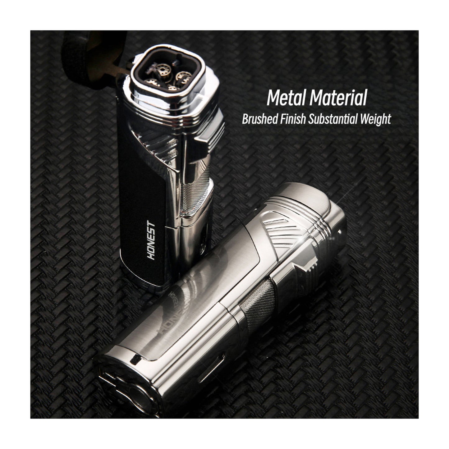 Honest Personalized Multifunction Jet Flame Lighter with Built In Cutter Creative Wood Grain Red Torch Lighter Hot Selling Model