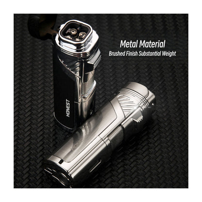 Honest Personalized Multifunction Jet Flame Lighter with Built In Cutter Creative Wood Grain Red Torch Lighter Hot Selling Model