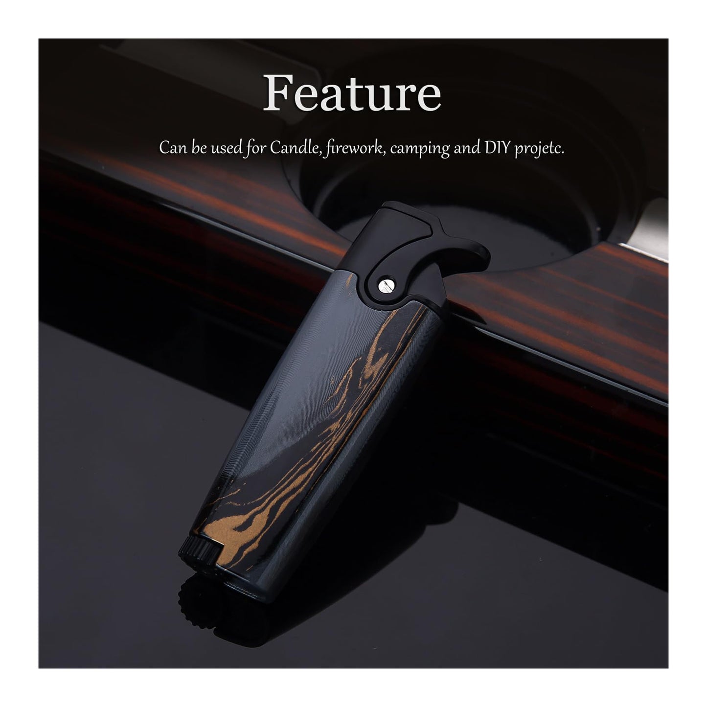 HONEST Butane Torch Pocket Lighter - Adjustable Refillable Gas Lighter for Candles, Kitchen, Fireplace, and Fireworks (Butane Not Included)