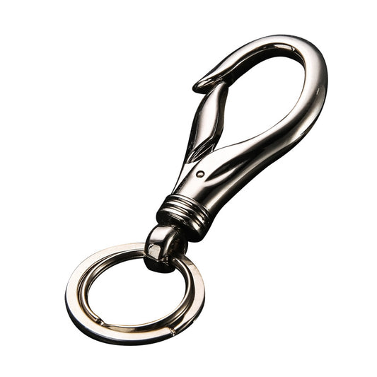 Honest Stainless Steel Plated Double Ring Keychain, Simple Metal Couple Keyring, Creative Gift for Him and Her