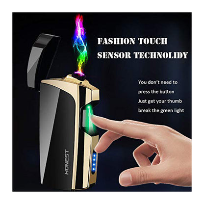 Windproof Arc Lighter – USB Rechargeable Plasma Ignition with LED Power Display, Smart Safety Protection, Sleek Metal Body, Long-Lasting Battery