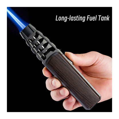 Windproof Blue Flame Butane Torch Lighter – Refillable Metal Jet Flame Tool for Baking, Cooking, and Custom Gifts
