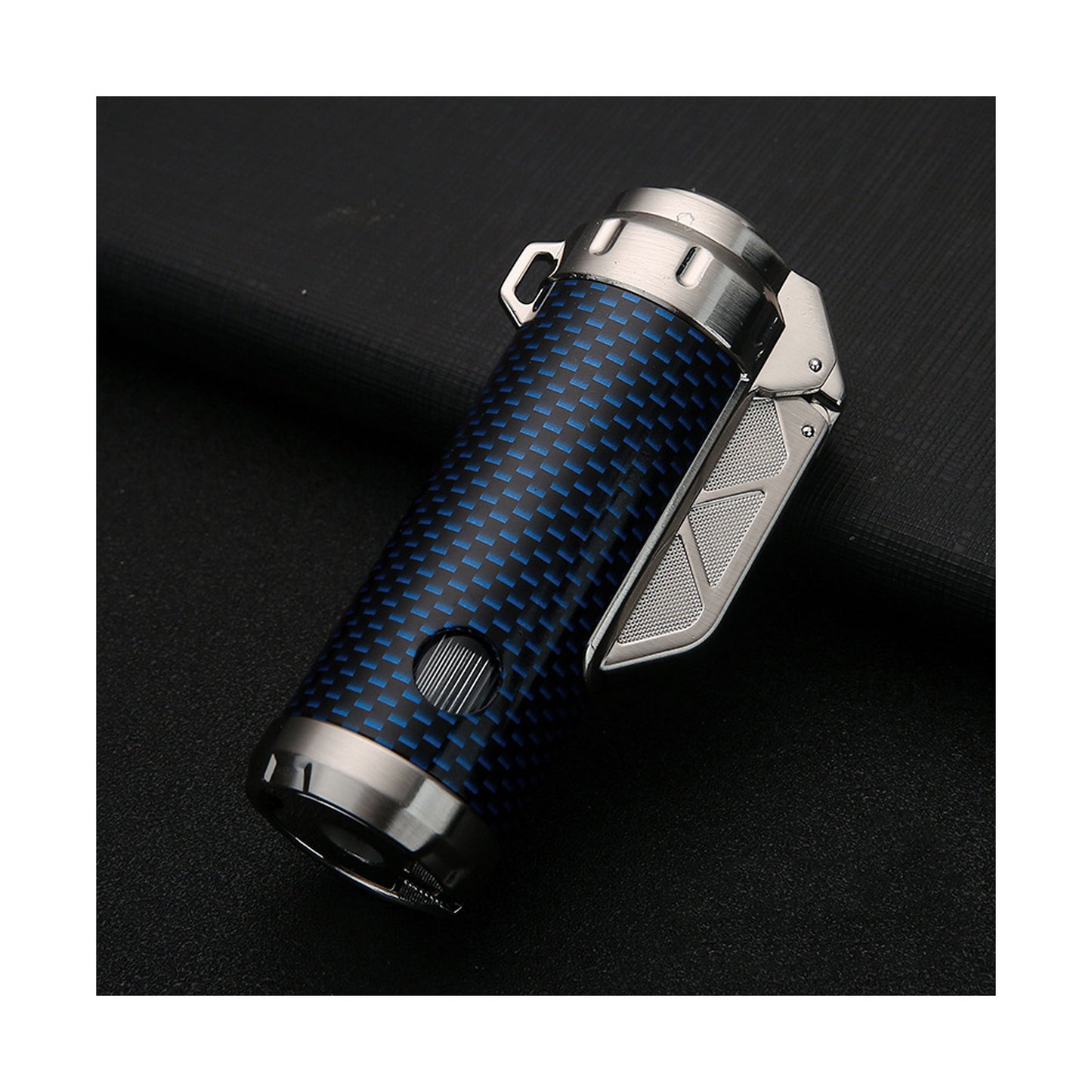 Honest Windproof Butane Lighter Jet 3 Flames Hidden Punch Tool Visible Butane Adjustable Flame Suitable for Outdoor Men Gift Camping (Butane Not Included)