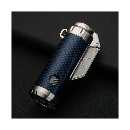 Honest Windproof Butane Lighter Jet 3 Flames Hidden Punch Tool Visible Butane Adjustable Flame Suitable for Outdoor Men Gift Camping (Butane Not Included)