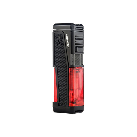 Honest Lighter 4 Torch Jet Flame, Lighter with Punch Holder, Refillable Torch Lighter, Windproof Butane Lighters BBQ Camp Gifts