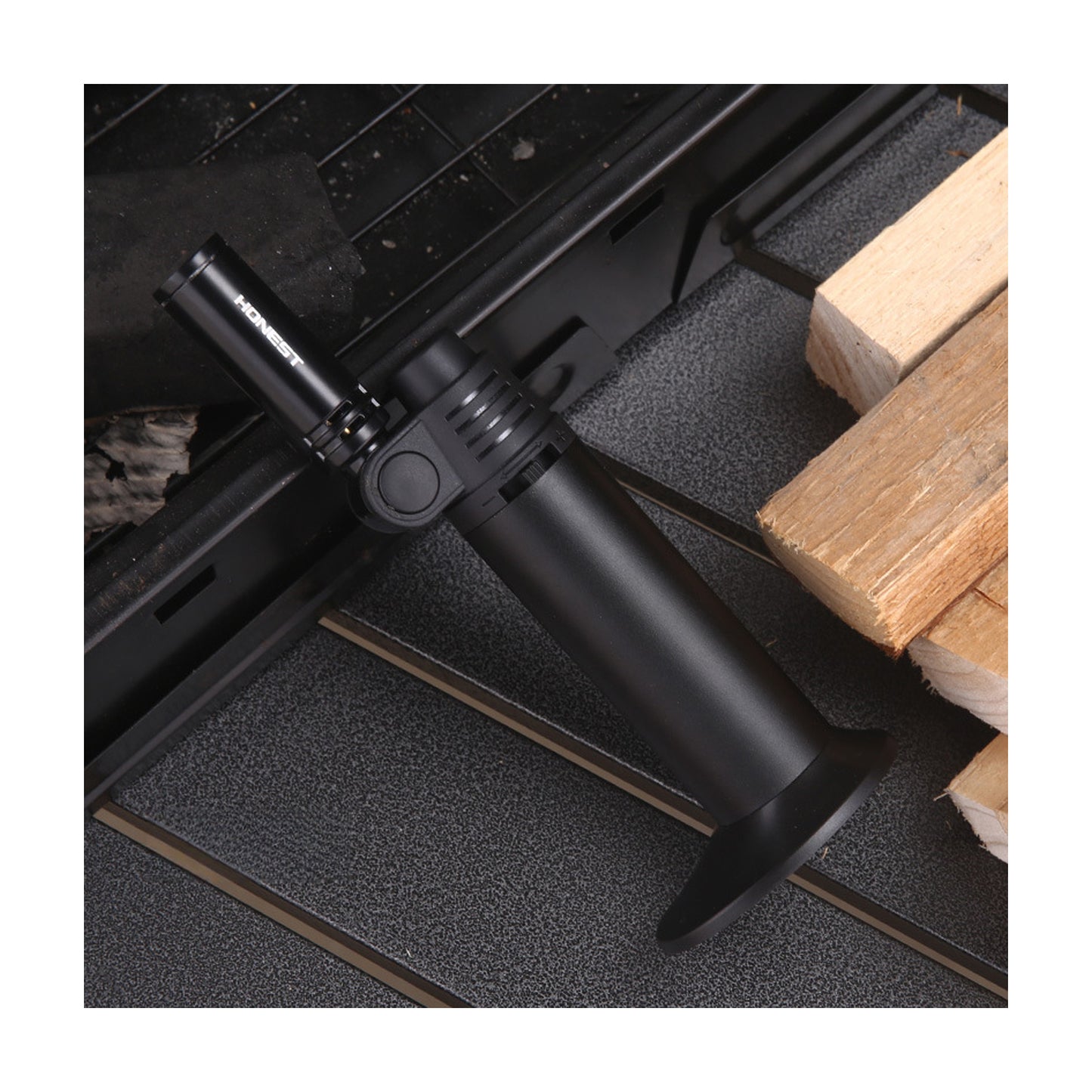 Honest Curved Metal Turbo Lighter – Windproof Refillable Torch, Small Welding Gun for Incense & Outdoor Camping Tools