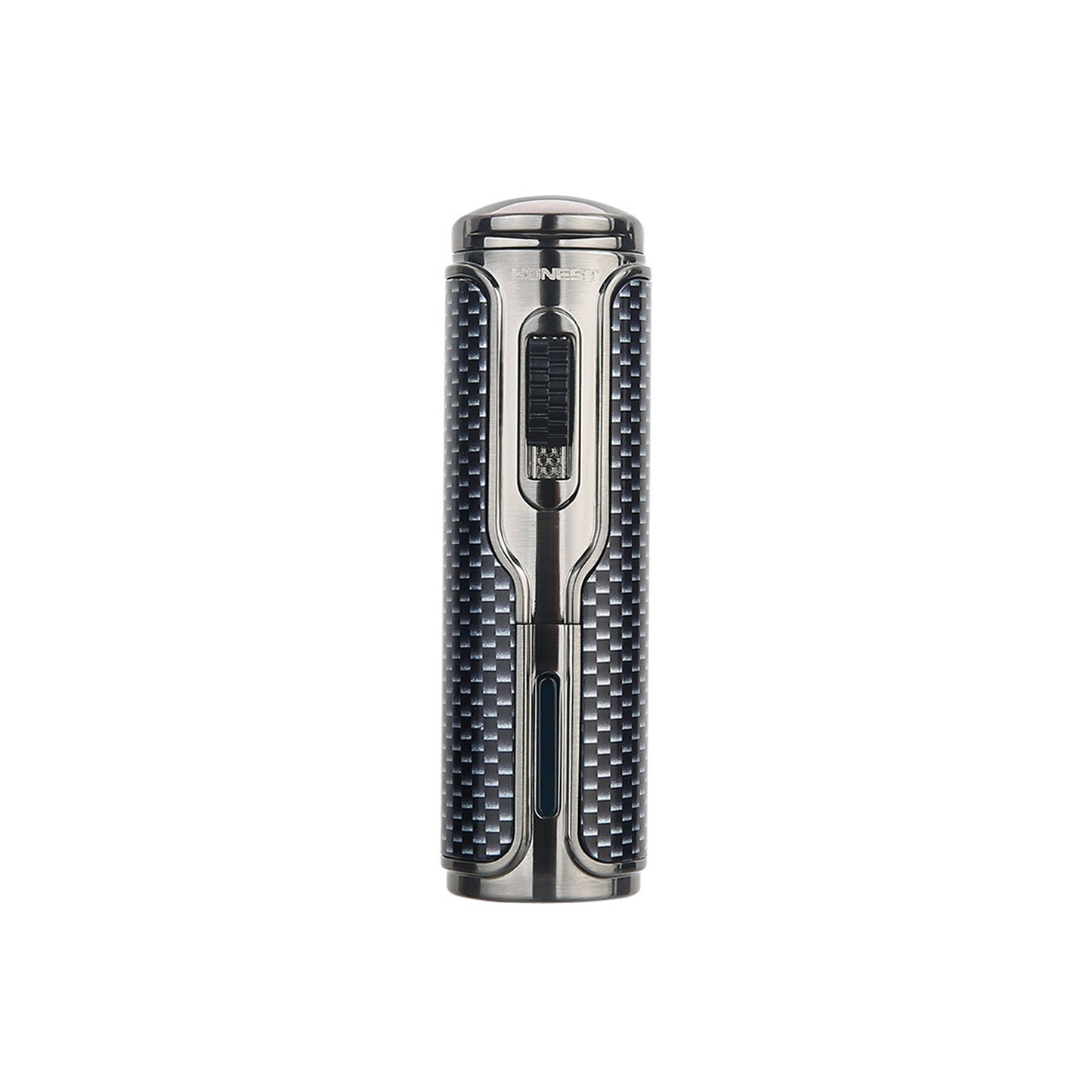 Honest Arc Pulse Windproof Three Straight Blue Flame Lighter, Metal Torch Lighter with Punch Hole, Refillable with Butane, Adjustable Flame, Suitable for Indoor and Outdoor Use