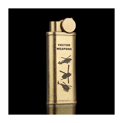 Honest Vintage Brass Refillable Butane Lighter Windproof Metal Flint Wheel Gas Lighter for Daily Use and Collection