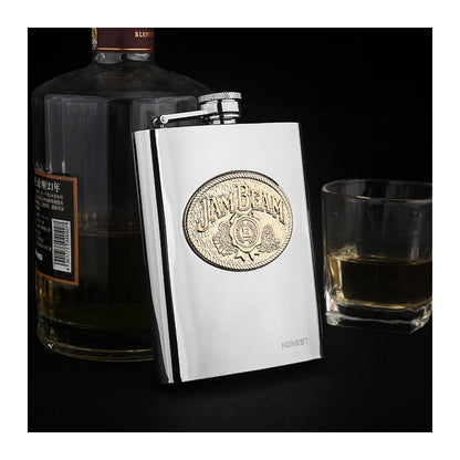 Honest Fashion High-End 6oz Stainless Steel Flask Portable Outdoor Pocket Liquor Flask Thickened 304 Stainless Steel Alcohol Flask