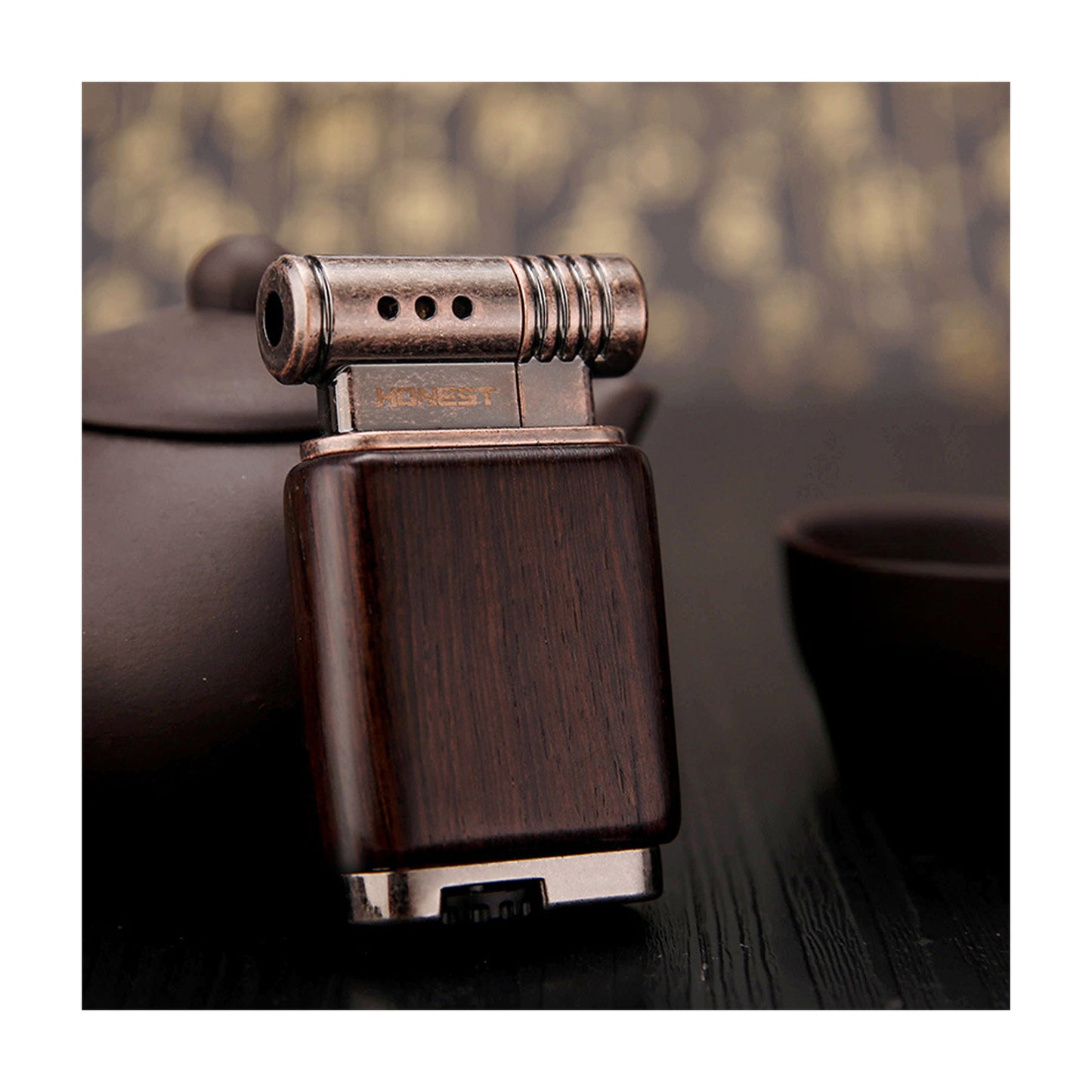 Honest New Sandalwood Gas Lighter Creative Retro Vintage Metal  Style Lighter Gift