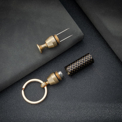 Honest Solid Brass 2-in-1 Cigar Punch Cutter Cigar Needle with Keychain, Cigar Draw Enhancer, Premium Cigar Accessories Tool