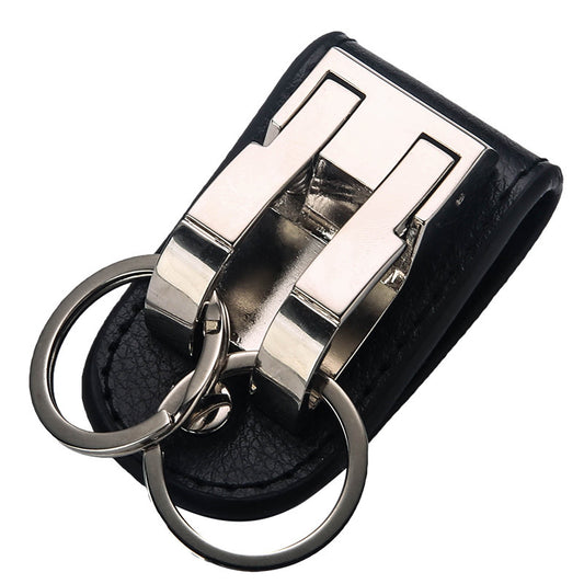 Honest Men's Business Leather & Metal Car Keychain Wholesale, Stylish Waist-Hang Design for Corporate Gifts
