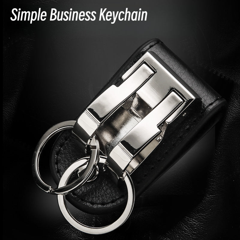 Honest Men's Business Leather & Metal Car Keychain Wholesale, Stylish Waist-Hang Design for Corporate Gifts
