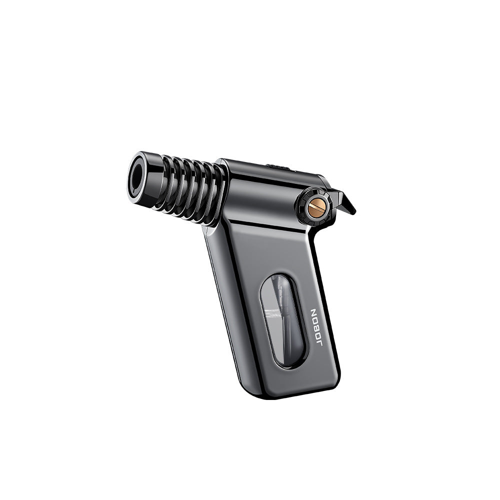 Mini Torch Lighter with Transparent Fuel Window – Creative Blue Flame Butane Lighter with Safety Lock, Refillable Portable Design for Outdoor & Precision Use