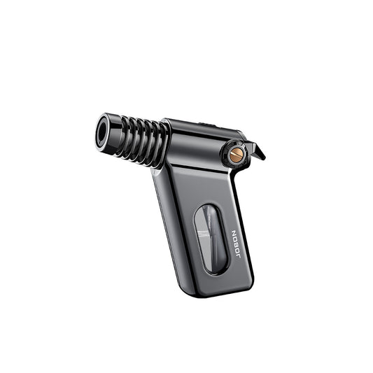 Mini Torch Lighter with Transparent Fuel Window – Creative Blue Flame Butane Lighter with Safety Lock, Refillable Portable Design for Outdoor & Precision Use
