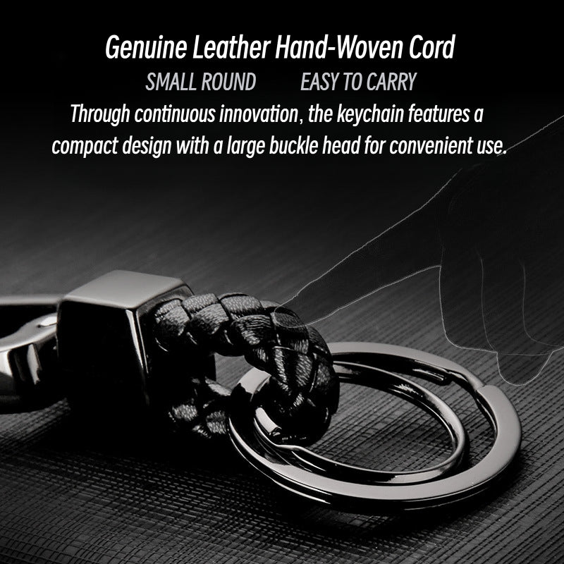Honest Creative Braided Leather Keychain for Men and Women - Custom Metal Key Ring for Car Keys, Wholesale"