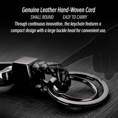 Honest Creative Braided Leather Keychain for Men and Women - Custom Metal Key Ring for Car Keys, Wholesale"