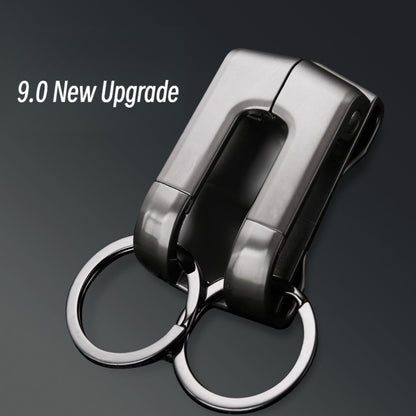 Honest Double Circle Metal Keychain with Dual-Row Anti-Lost Design for Men - Car Waist Hanging Key Holder