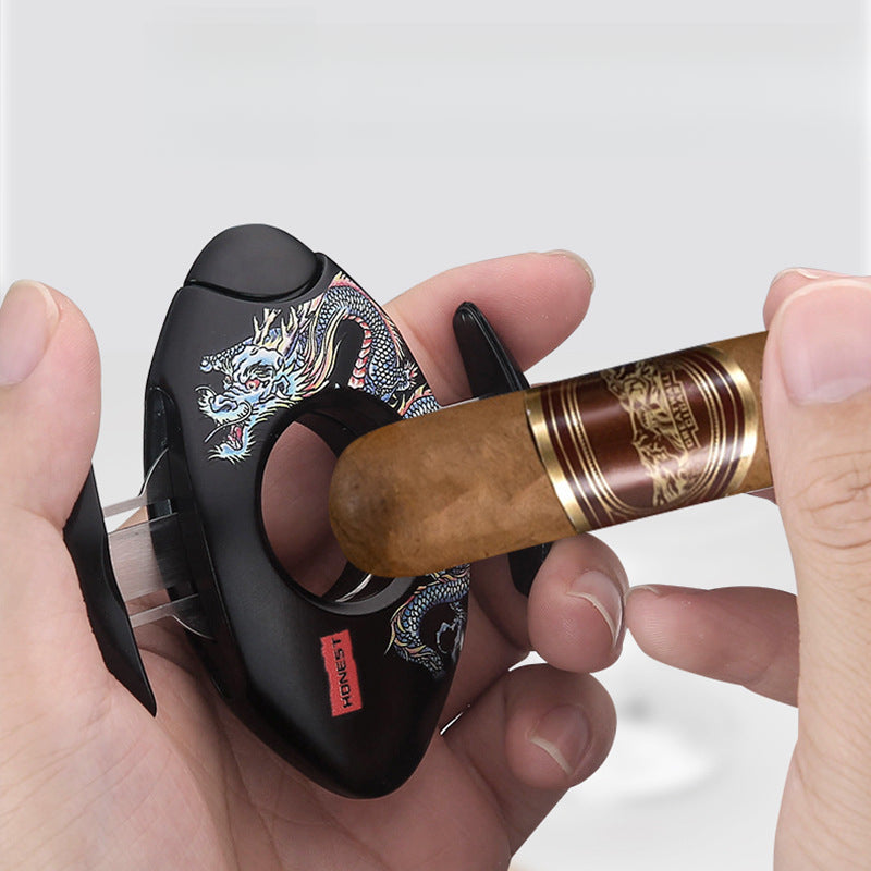Honest Premium Metal Butane Lighter & V-Shaped Cutter Set - Engraved Gift Box for Business Gifts & Special Occasions