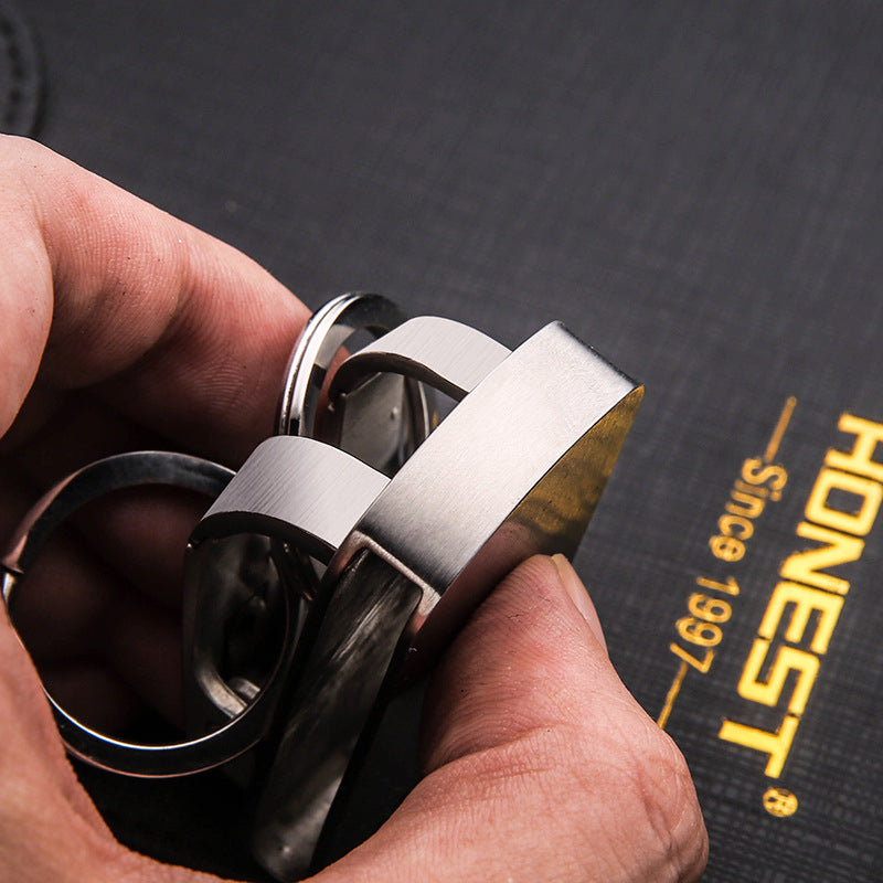 Honest 304 Stainless Steel Keychain for Men, Belt Loop Car Key Holder, Double Row Keychain, Small Wholesale Gift