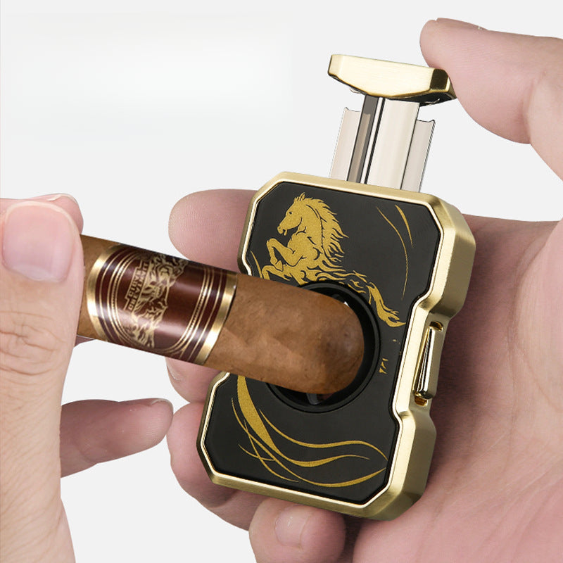 Honest 2026 New Windproof Metal Lighter with Dual Flames V-Shaped Design, Premium Business Gift Set