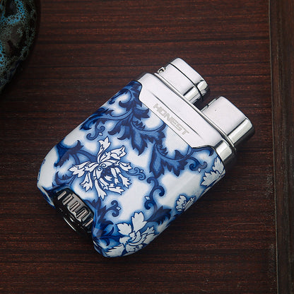 Honest Windproof Refillable Metal Butane Lighter with Jet Blue Flame for Stylish Men Gift
