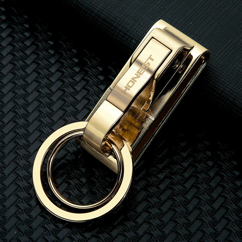 Honest Men's Minimalist Leather Belt Keychain – Creative Waist Belt Key Holder, Car Gifts, Wholesale