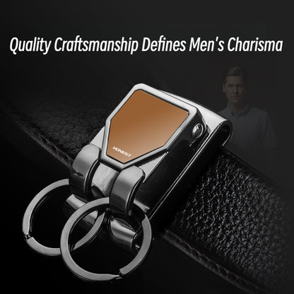 Honest Factory Direct Sale Men's Belt Keychain - Metal Double Ring Waist Hanging Keychain