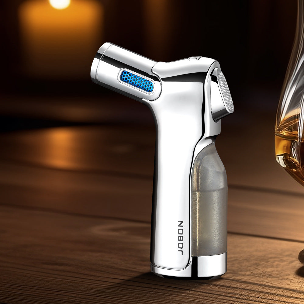 Quad Jet Flame Torch Lighter Windproof Refillable Butane Lighter with Safety Lock for Outdoor BBQ, Camping, Kitchen Ignition & Multi-Purpose Use