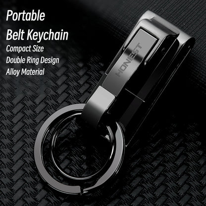 Honest Men's Minimalist Leather Belt Keychain – Creative Waist Belt Key Holder, Car Gifts, Wholesale