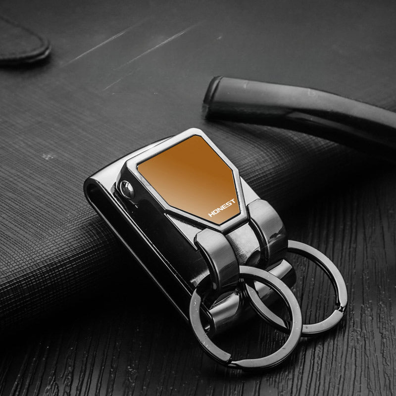 Honest Factory Direct Sale Men's Belt Keychain - Metal Double Ring Waist Hanging Keychain