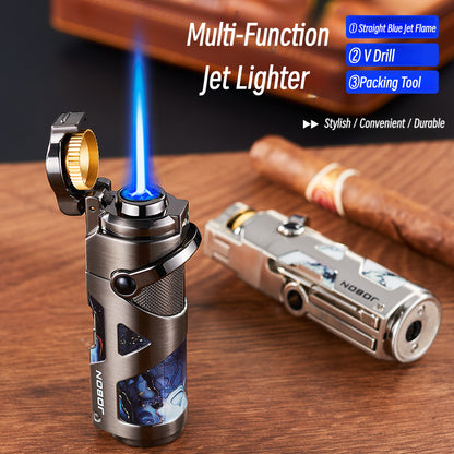 Windproof Metal Lighter with Foldable Multi-Function Spark Ignition and Arm Design