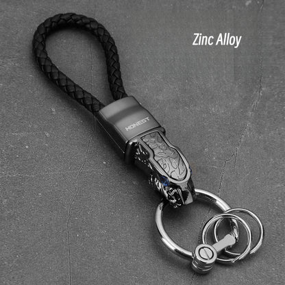 Honest Authentic Leopard Head Car Keychain, High-End All-Metal Creative Personalized Keyring for Men, Waist Pendant