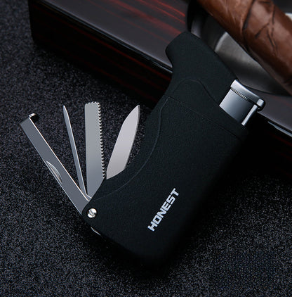 Honest Multi Function Soft Flame Lighter,Refillable Butane Gas Lighter with Pipe Tools