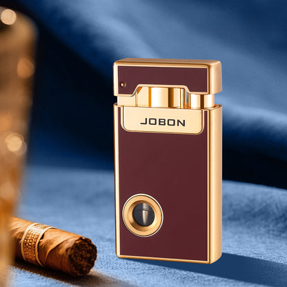 Dual Flame Butane Lighter with Transparent Fuel Tank, Jet Torch & Soft Flame, Refillable Windproof Design
