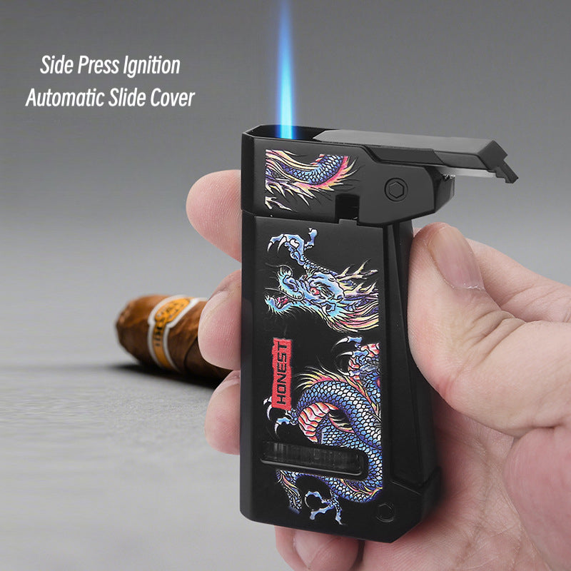 Honest Premium Metal Butane Lighter & V-Shaped Cutter Set - Engraved Gift Box for Business Gifts & Special Occasions