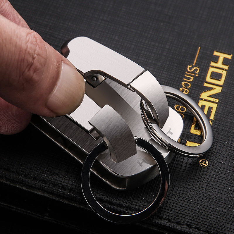 Honest 304 Stainless Steel Keychain for Men, Belt Loop Car Key Holder, Double Row Keychain, Small Wholesale Gift