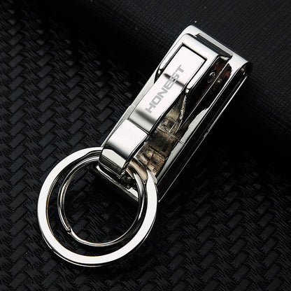 Honest Men's Minimalist Leather Belt Keychain – Creative Waist Belt Key Holder, Car Gifts, Wholesale