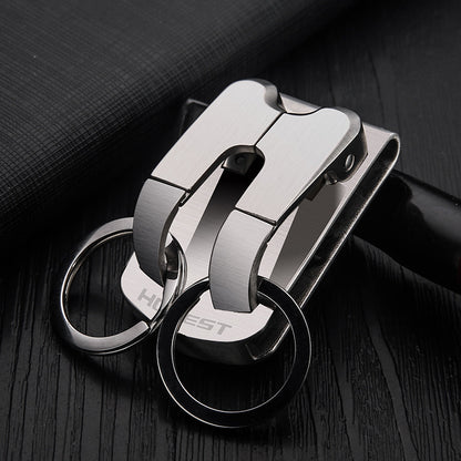 Honest 304 Stainless Steel Keychain for Men, Belt Loop Car Key Holder, Double Row Keychain, Small Wholesale Gift