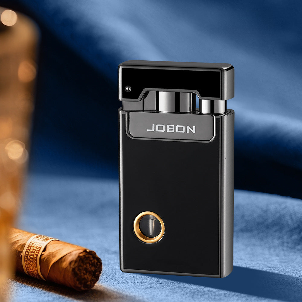 Dual Flame Butane Lighter with Transparent Fuel Tank, Jet Torch & Soft Flame, Refillable Windproof Design