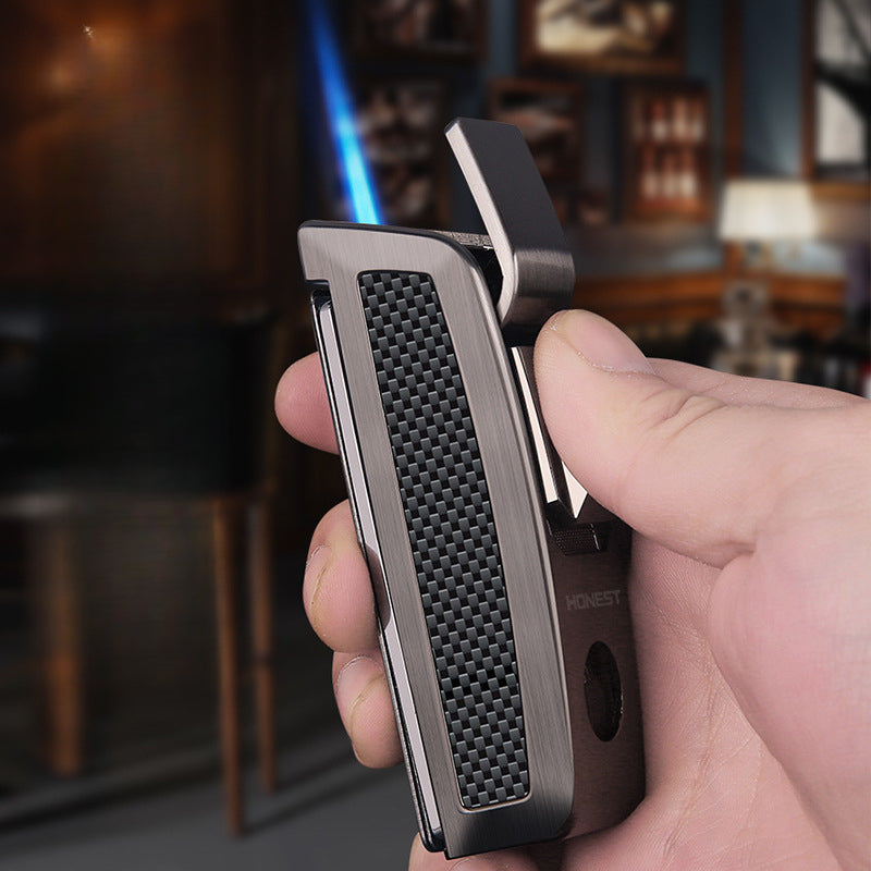 Honest Windproof Butane Lighter with Cutter for Lighting and Ignition – Premium Metal Material Gift