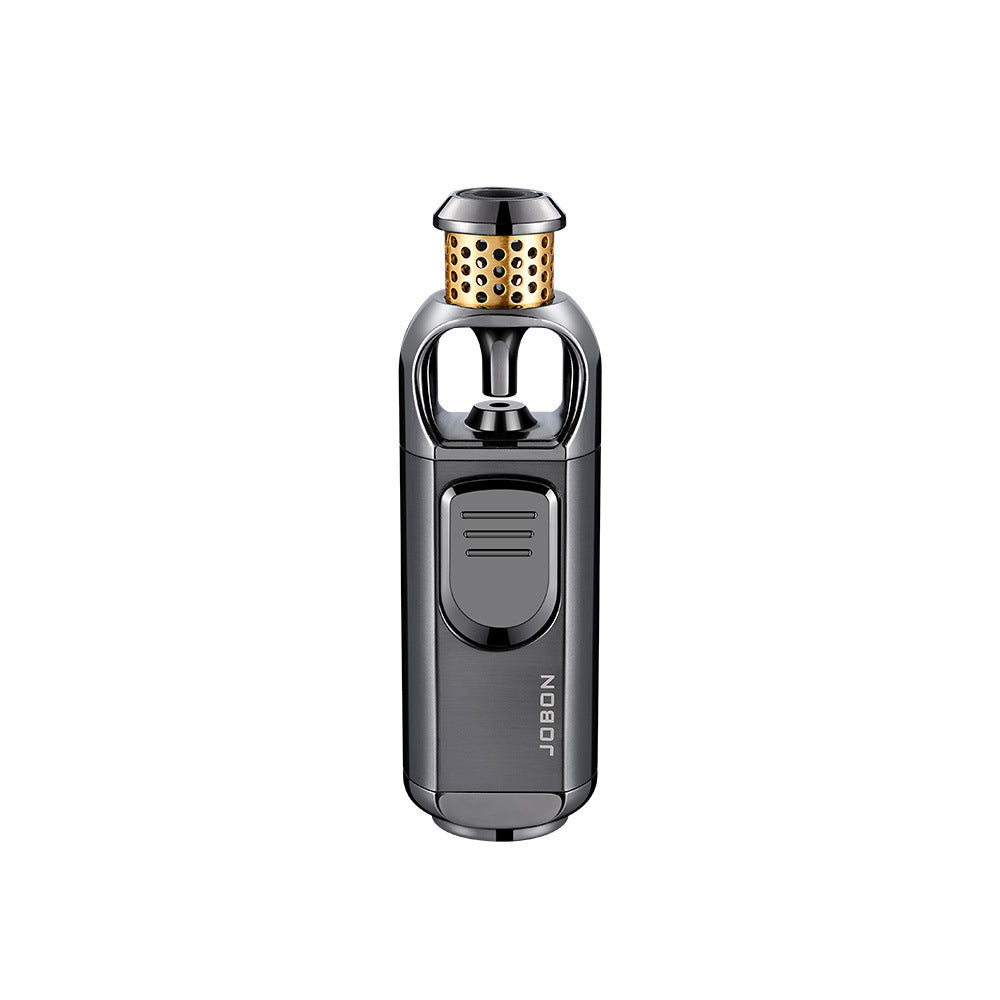 New Blue Flame Torch Lighter, Portable Windproof Refillable Butane Metal Lighter for Outdoor & Kitchen Use