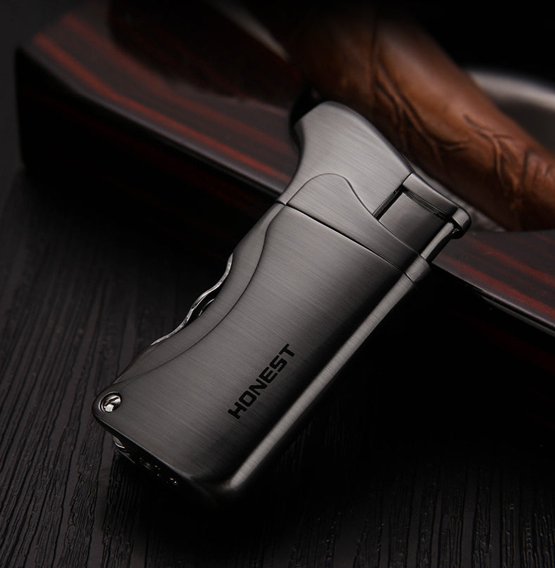 Honest Multi Function Soft Flame Lighter,Refillable Butane Gas Lighter with Pipe Tools