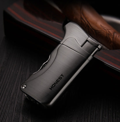 Honest Multi Function Soft Flame Lighter,Refillable Butane Gas Lighter with Pipe Tools