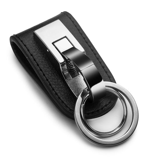 Honest Men's Leather Belt Keychain – Premium Genuine Leather Waist Key Holder, Anti-Loss Simple Single Buckle Keychain