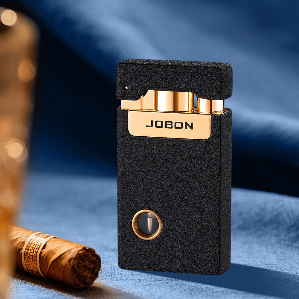 Dual Flame Butane Lighter with Transparent Fuel Tank, Jet Torch & Soft Flame, Refillable Windproof Design